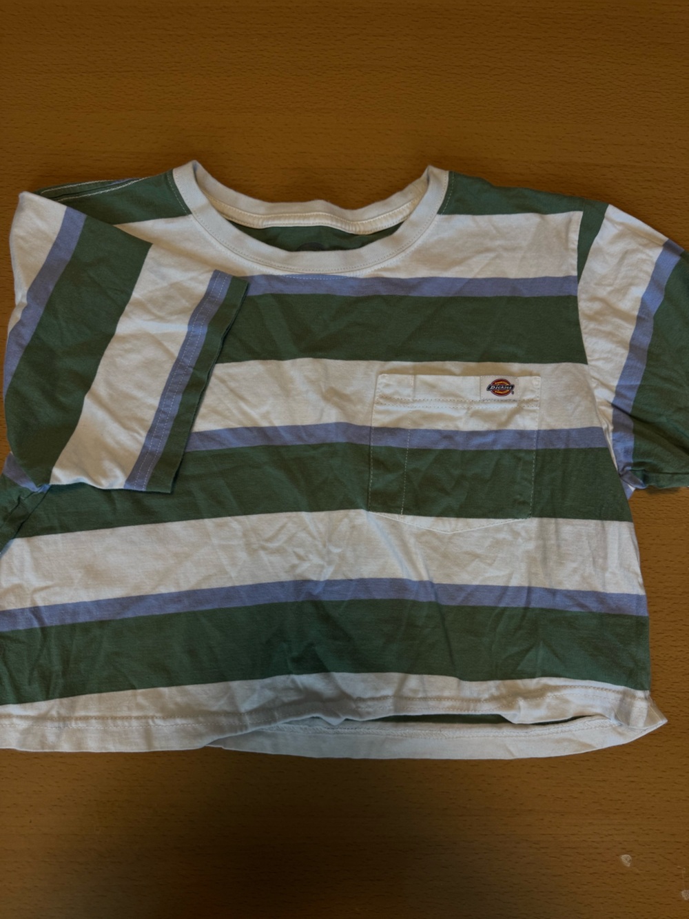 Dickies Striped Crew Pocket Shirt - Green, White & Lavender